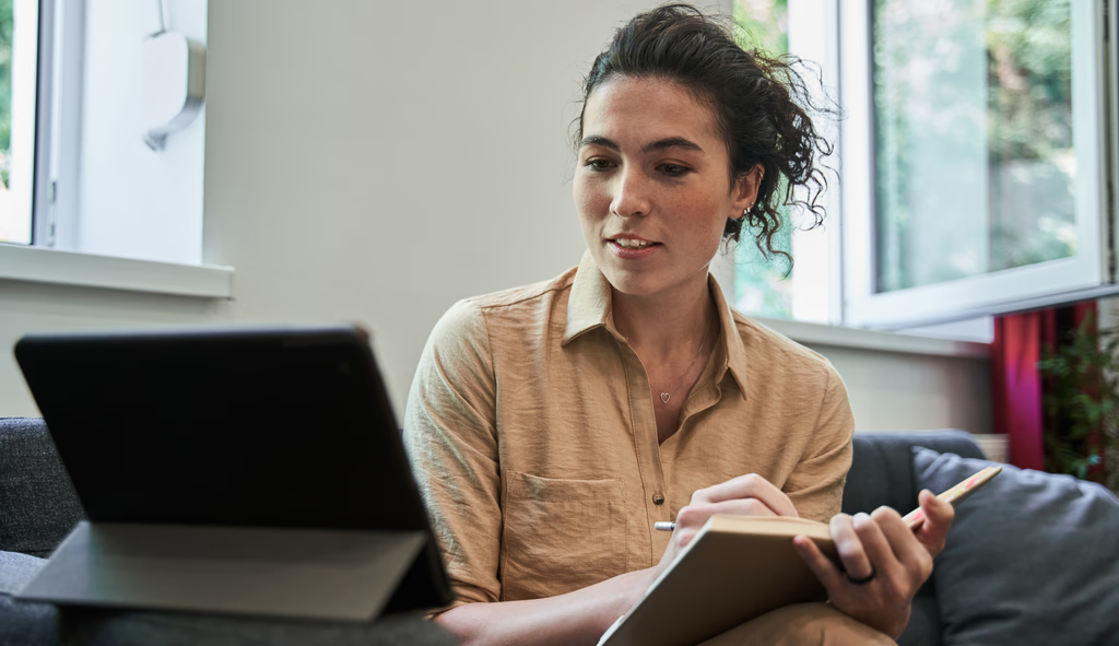 Woman taking notes