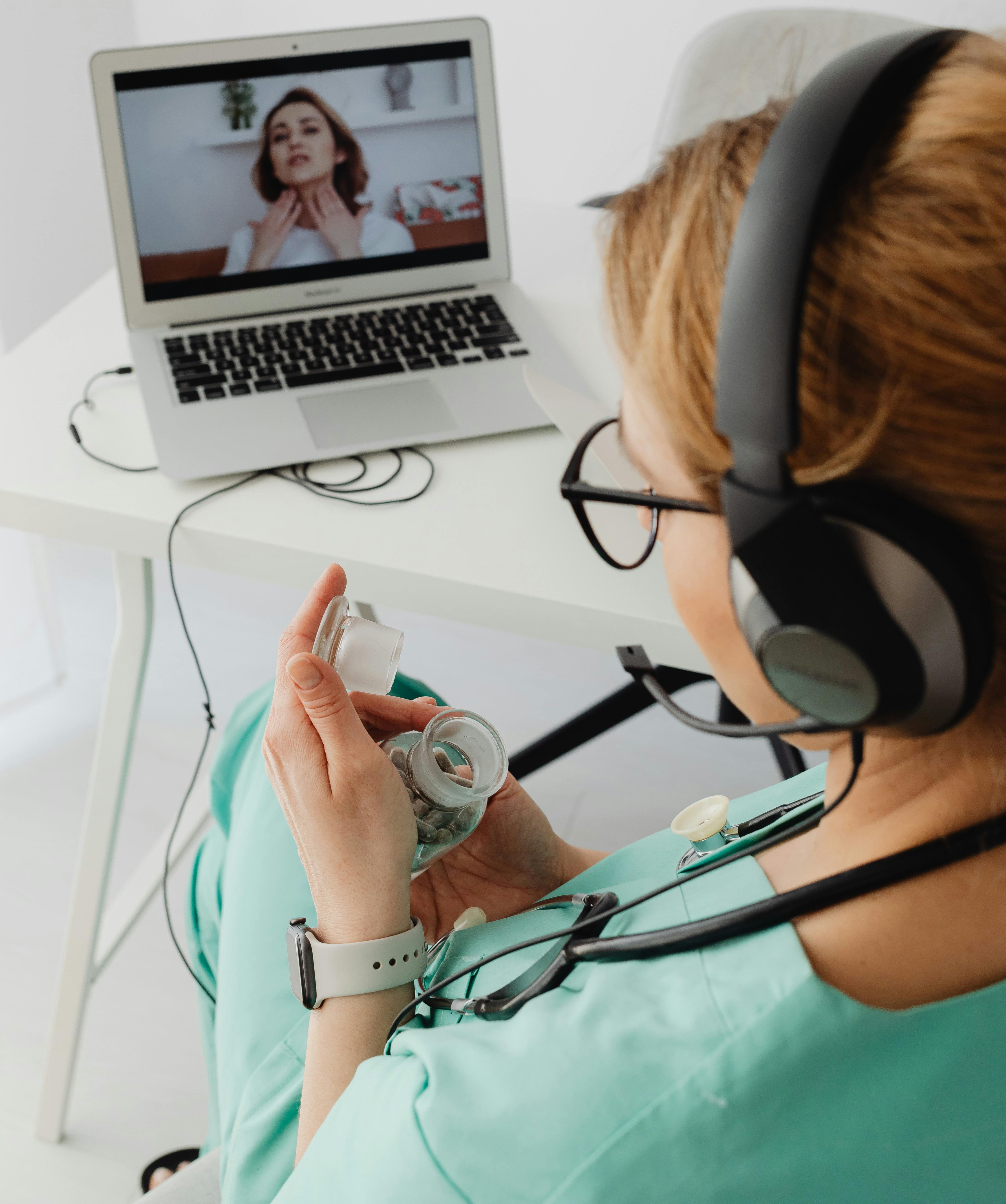 Doctor having a virtual appointment